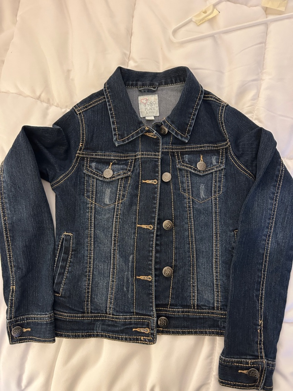 The Children's Place Dark Blue Denim Jean Jacket for Kids